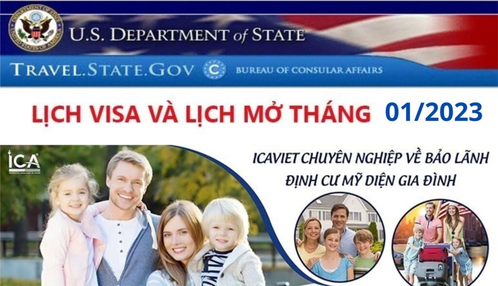 Lịch visa tháng 01 năm 2023