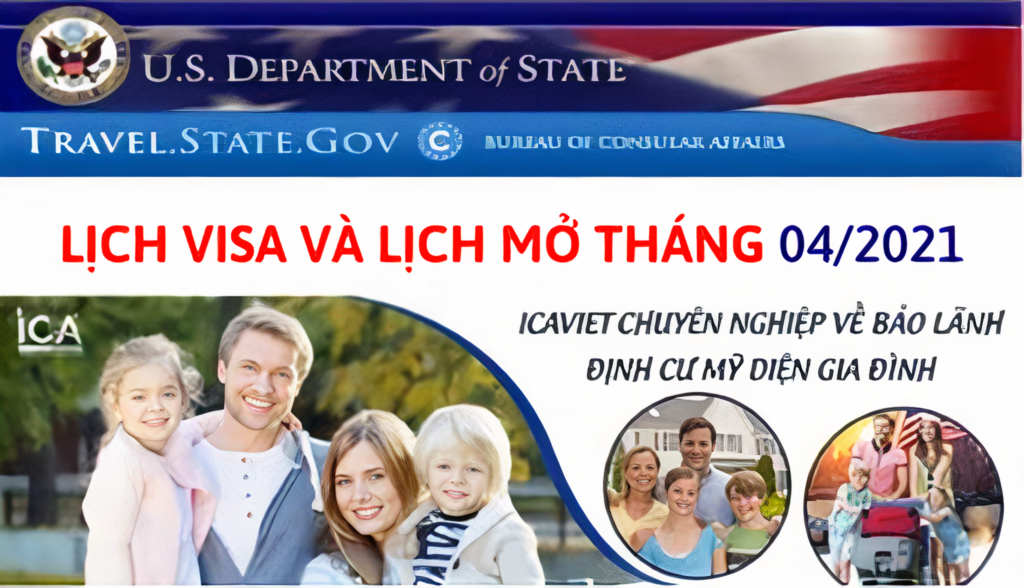 Lịch visa tháng 04 năm 2021