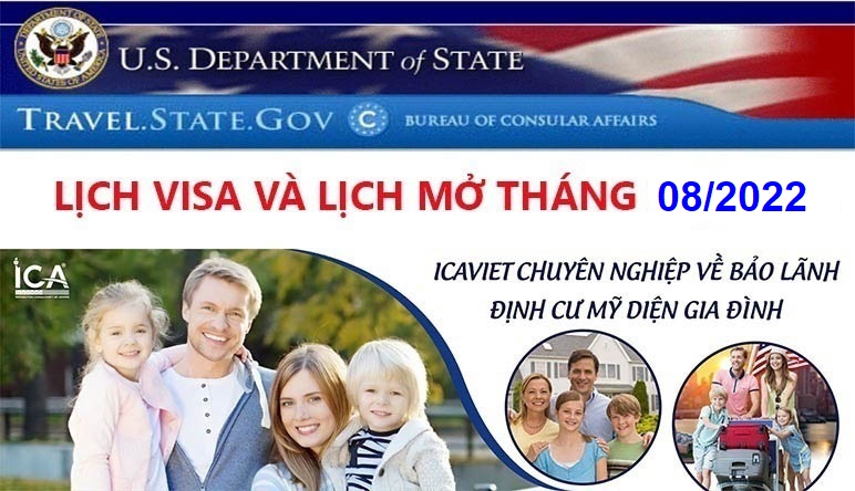 Lịch visa tháng 08 năm 2022