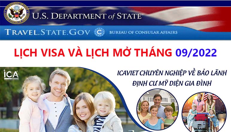 Lịch visa tháng 09 năm 2022