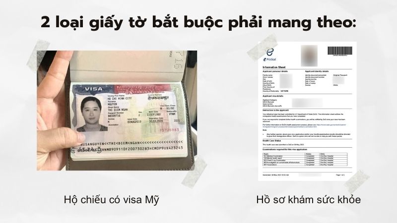 Hai loại giấy tờ bắt buộc phải mang theo khi qua Mỹ định cư 