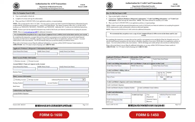  USCIS chỉ chấp nhận thanh toán qua 2 hình thức