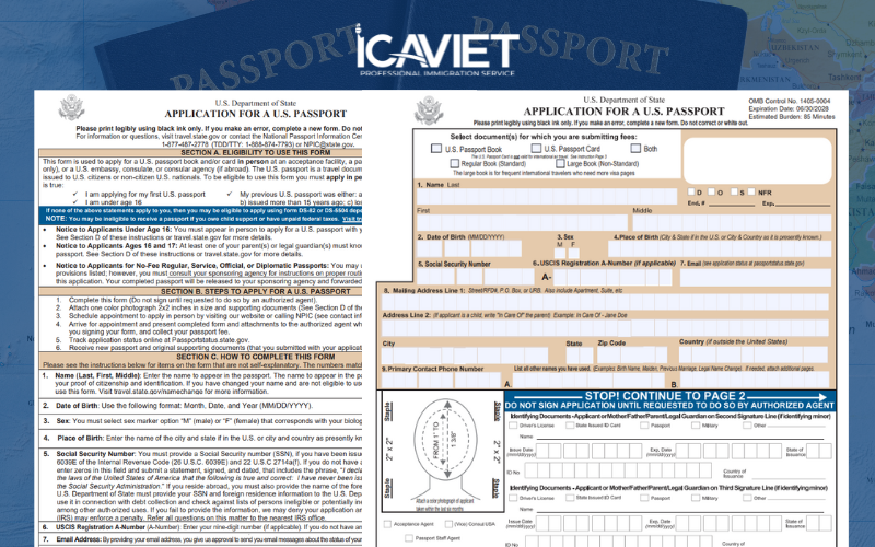 Làm passport Mỹ cho con