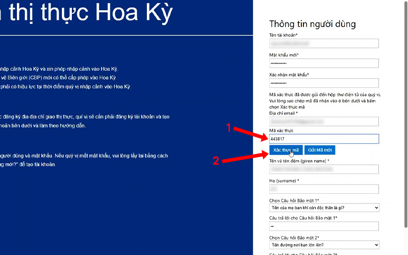 Hướng dẫn nhập mã xác thực