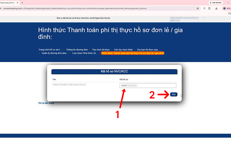 Nhập Mã hồ sơ